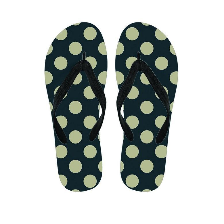 Vintage Black Polka Dot Men's Flip Flops