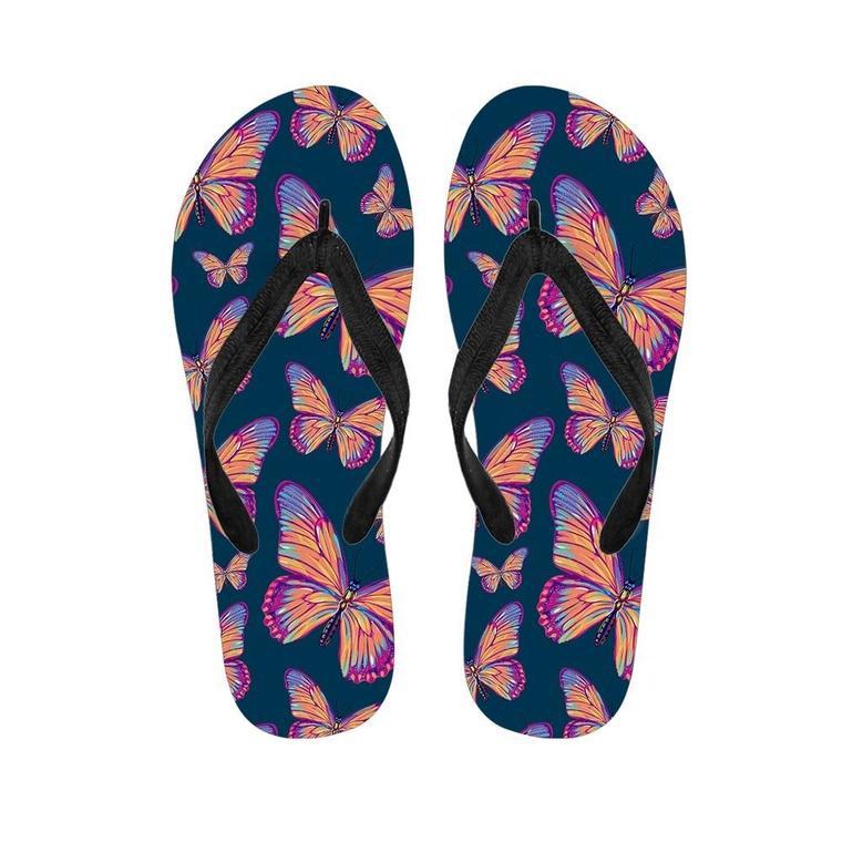 Watercolor Butterfly Print Men's Flip Flops