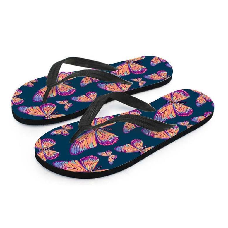 Watercolor Butterfly Print Men's Flip Flops