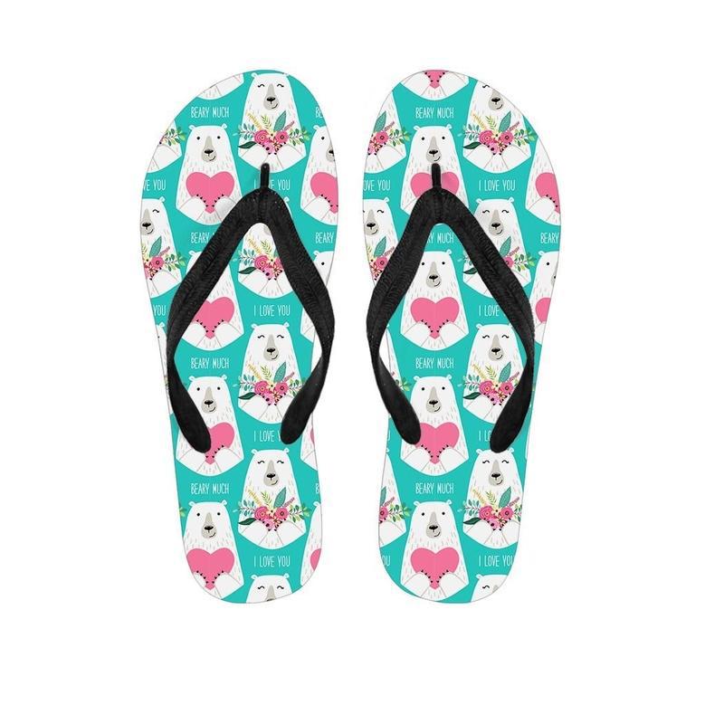 White Mama Bear Men's Flip Flops