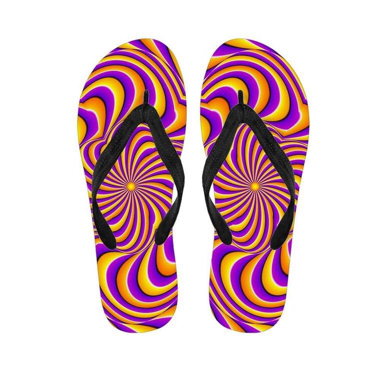 Yellow And Purple Spin Illusion. Men's Flip Flops