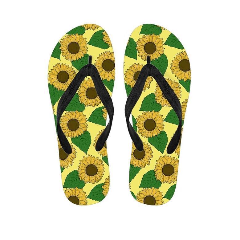 Yellow Sunflower Men's Flip Flops