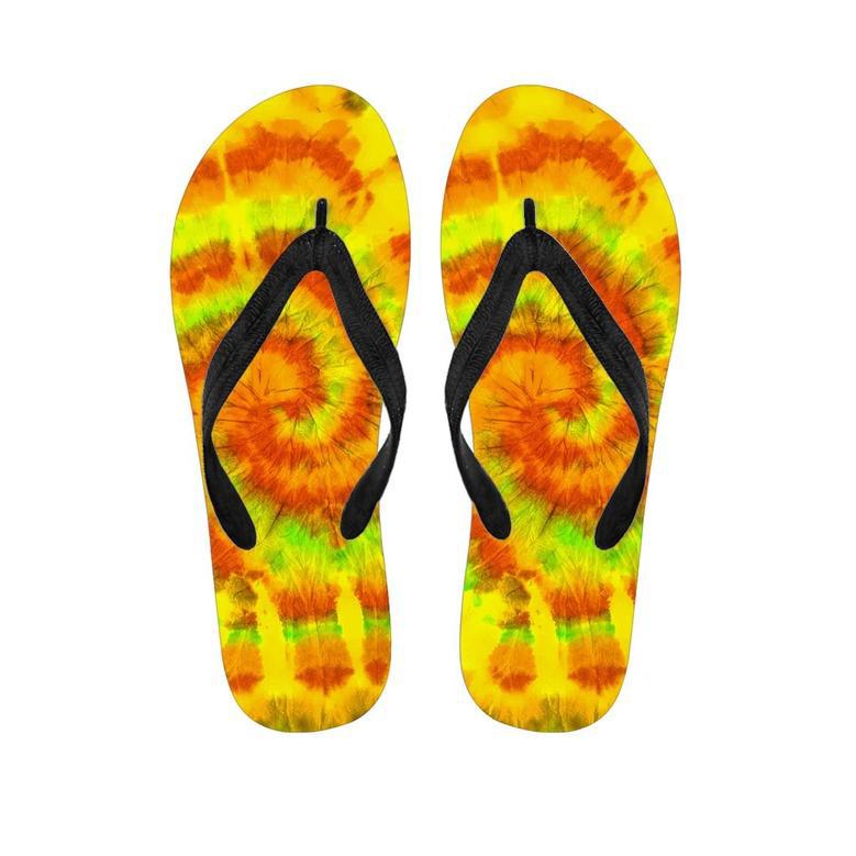 Yellow Tie Dye Men's Flip Flops