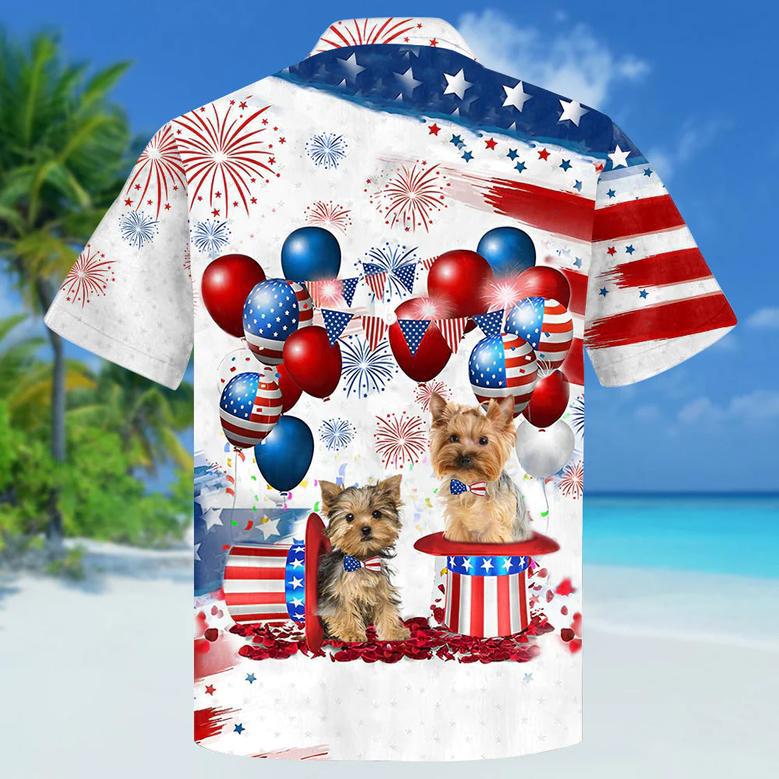 Yorkshire Terrier Independence Day Hawaiian Shirt, Dog Hawaii Beach Shirt Short Sleeve For Of July