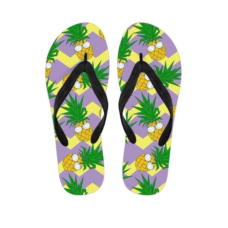 Zig Zag Pineapple Print Men's Flip Flops