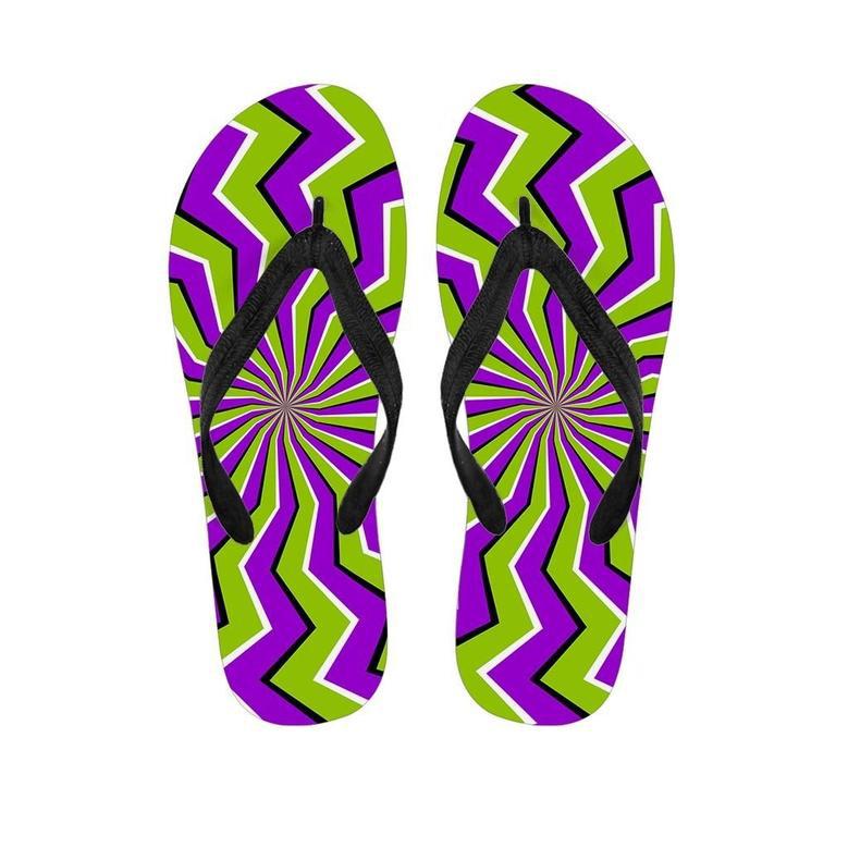 Zigzag Optical Illusion Men's Flip Flops