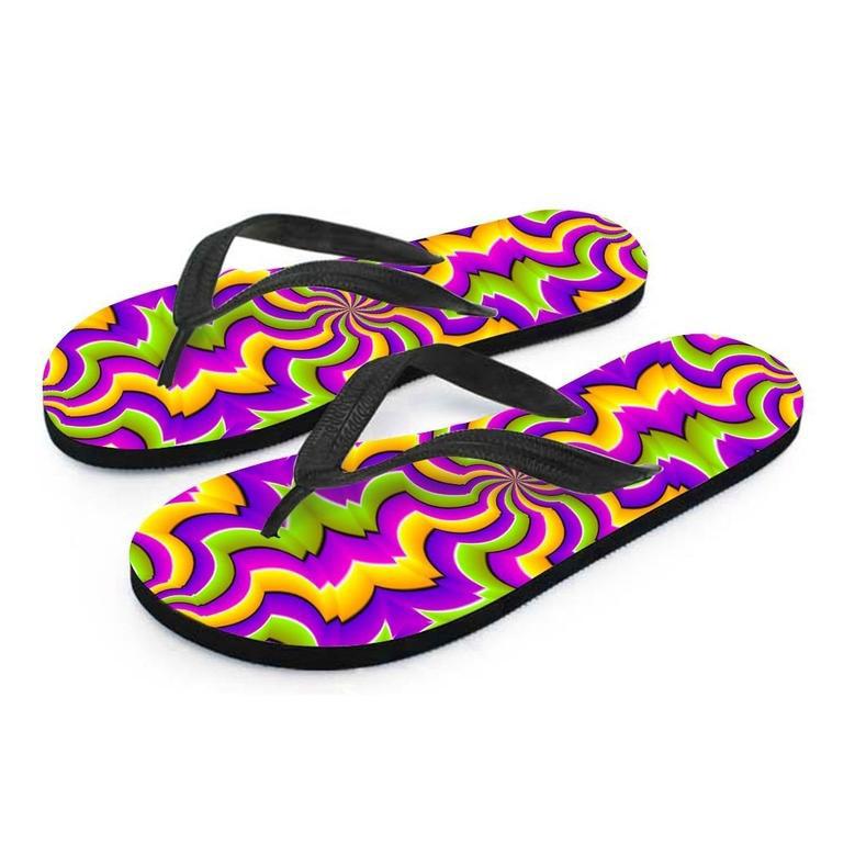 Zigzag Psychedelic Optical Illusion Men's Flip Flops