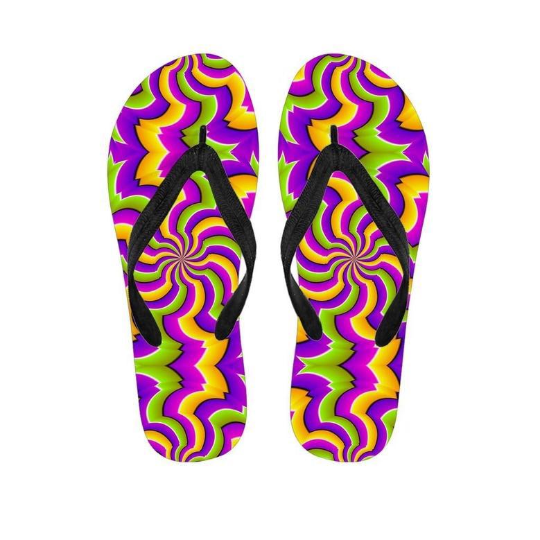 Zigzag Psychedelic Optical Illusion Men's Flip Flops