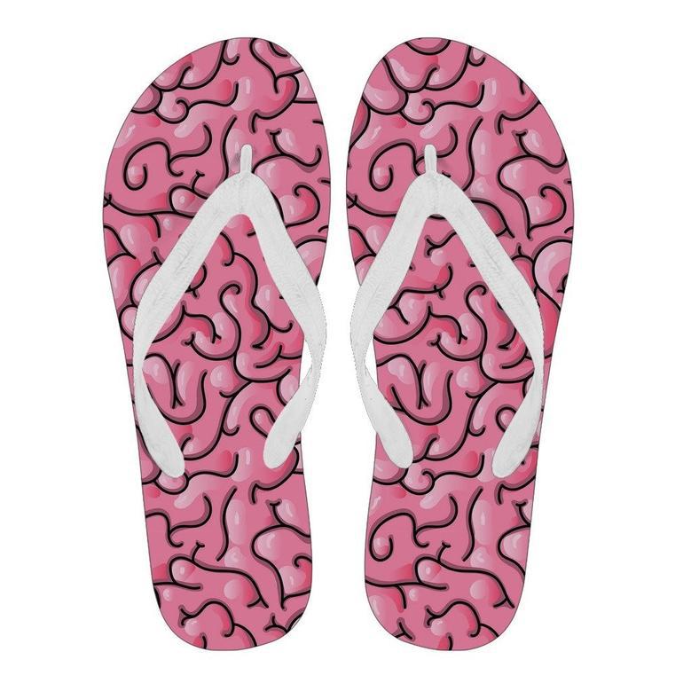 Zombie Brain Halloween Pattern Print Men & Women Flip Flops