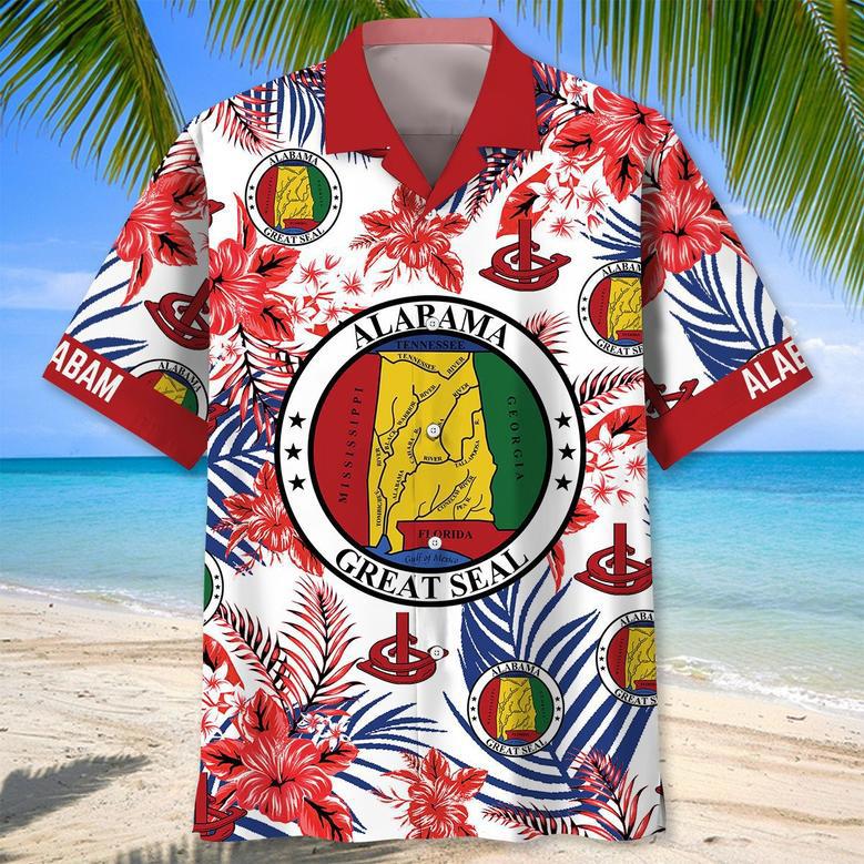 Alabama State Proud Hawaiian Shirt for Men, Women, Alabama Flag Summer Beach Shirt