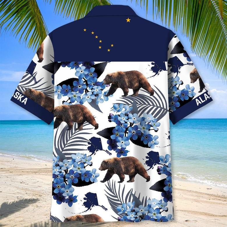 Alaska Bear Tropical Hawaiian Shirt for Men, Women, Alaska Summer Beach Shirt