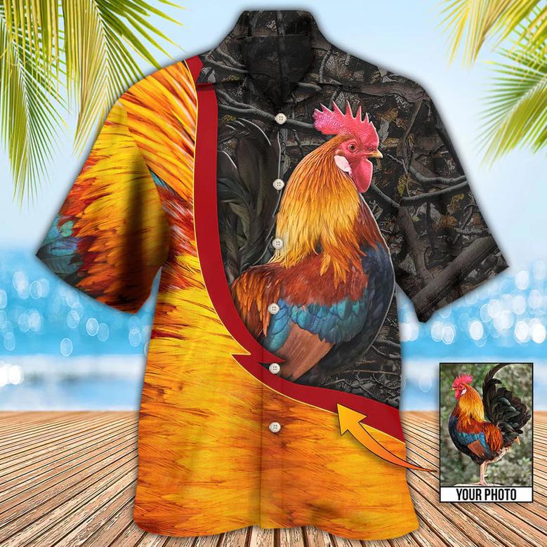 All Over Print Rooster Hawaiian Shirt, Chicken Rooster Beautiful Style Custom Photo Hawaiian Shirt Dilypod