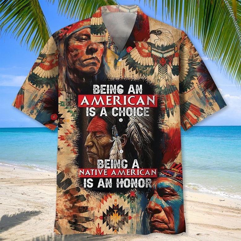 American Native Indigenous Hawaiian Shirt for American Native Men, Women, Wolf Eagle American Native Hawaiian Shirt