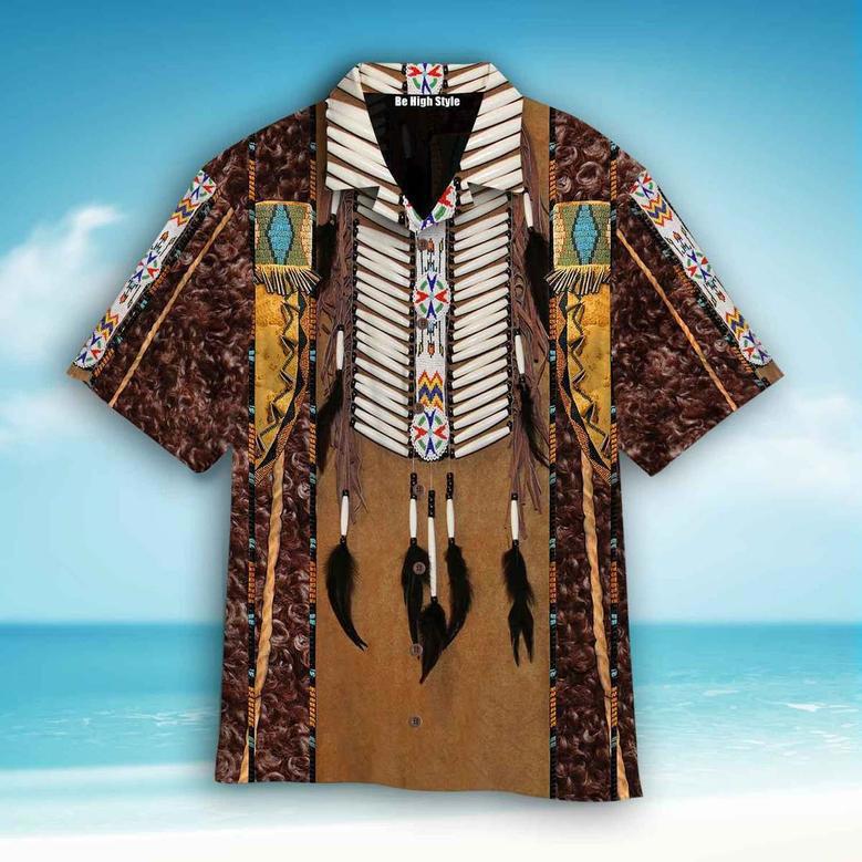 American Native Indigenous Hawaiian Shirt for American Native Men, Women, Wolf Eagle American Native Hawaiian Shirt