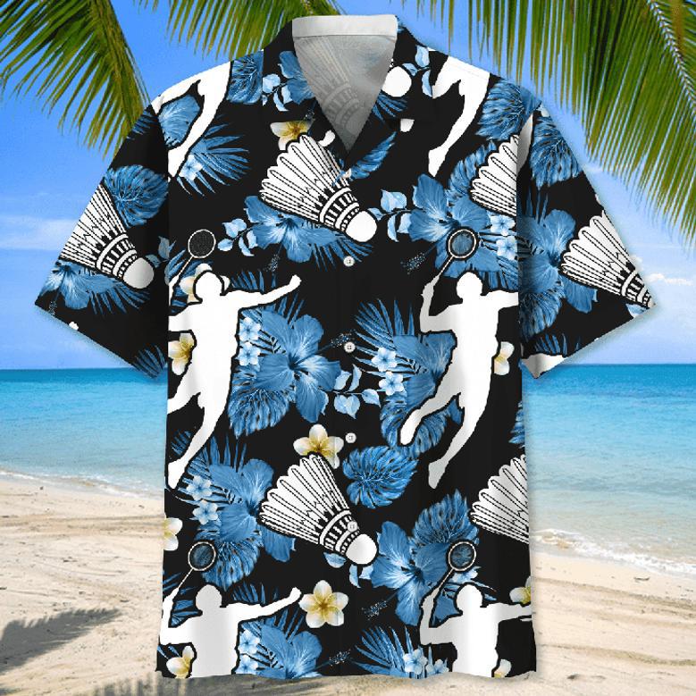 Badminton Nature Hawaiian Shirt Flowers Aloha Shirt for Men, Women, Badminton Lovers