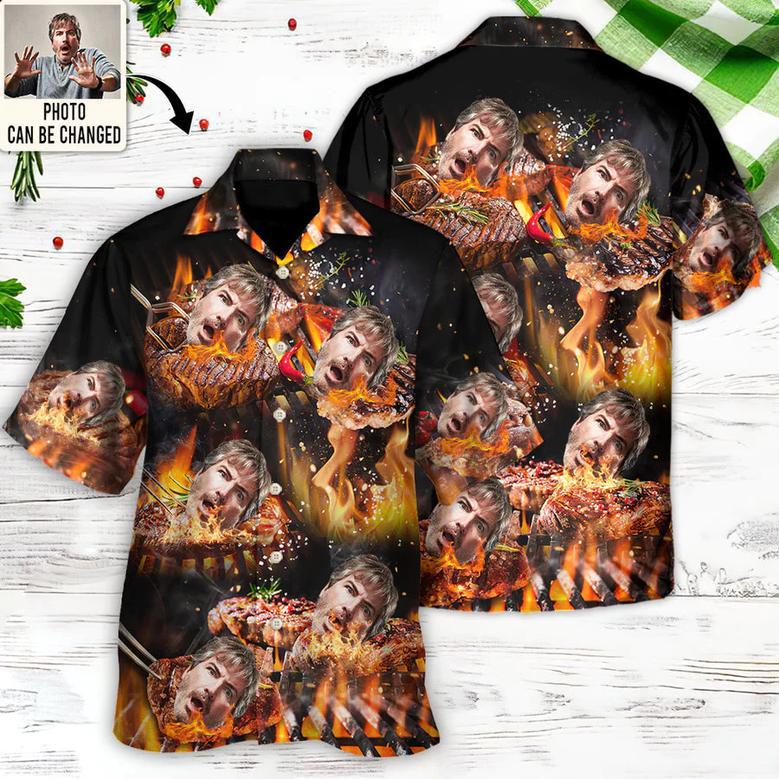 BBQ Grill Funny Style Custom Photo Hawaiian Shirt Personalized Photo Gifts, Summer Shirt