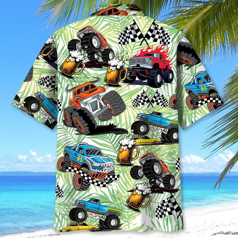 Beach Monster Truck Hawaiian Shirt for Men, Women, Monster Truck Summer Shirt