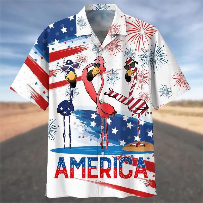 Bigfoot Happy Of July Hawaiian Shirt for Men, Women, Animal America Flag Summer Shirt