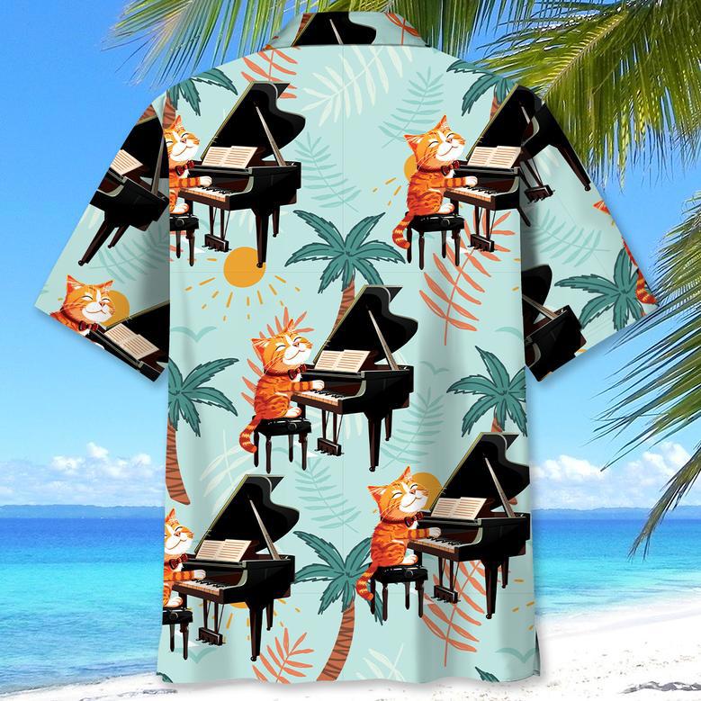 Black and White Piano Hawaiian Shirts For Men, Piano Players Summer Shirt