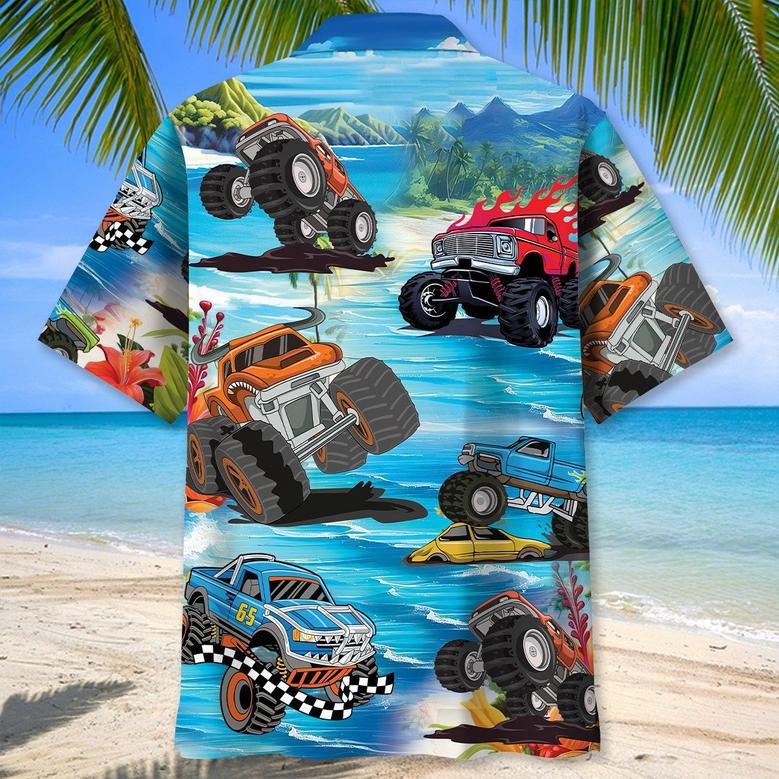 Blue Monster Truck Hawaiian Shirt for Men, Women, Monster Truck Summer Shirt