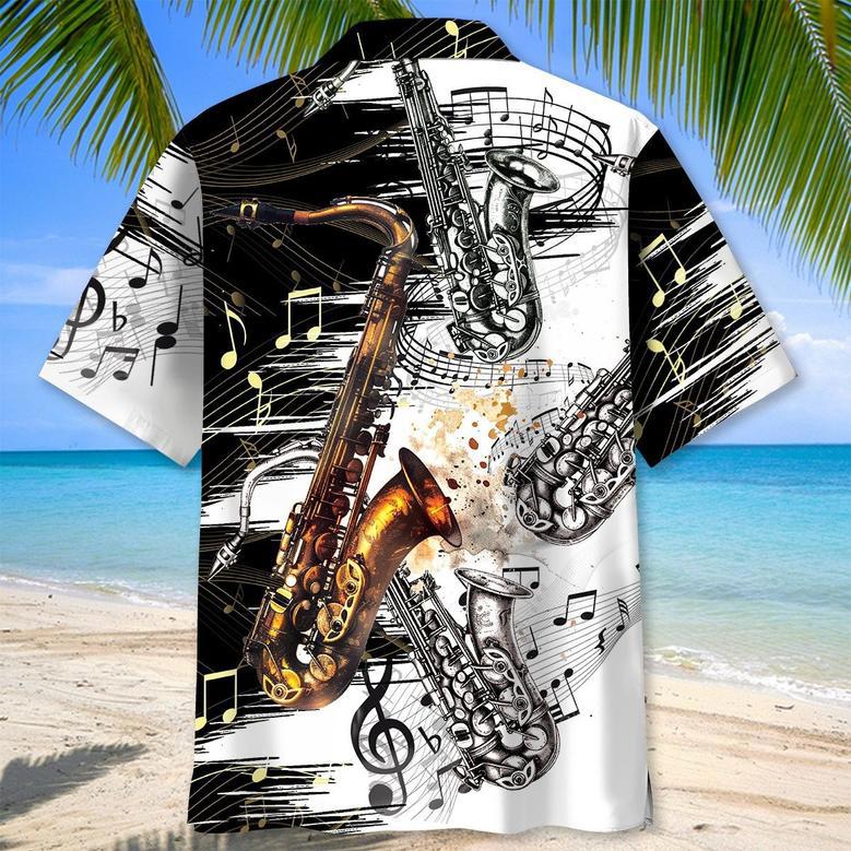 Blue Saxophone Tropical Hawaiian Shirt for men, Women, Saxophone Lovers