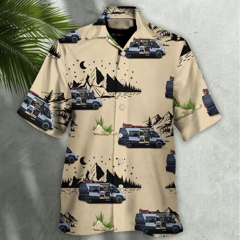 Camping Van Outdoor Life Moon Night Custom Photo Hawaiian Shirt, Camping Shirt, Hawaiian Shirt for Men Women