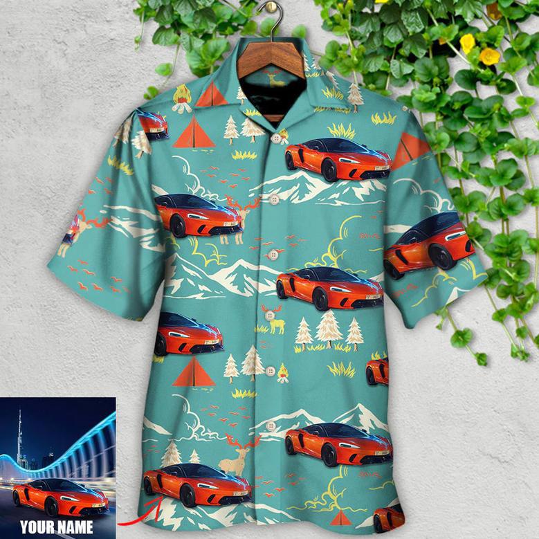 Car Driving On Mountain Custom Photo Hawaiian Shirt, Personalized Shirt for Men, Women, Car Shirt