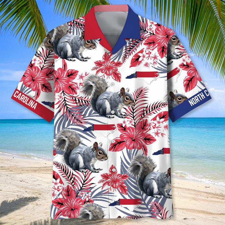 Cardinal North Carolina Proud Hawaiian Shirt for Men, Women, North Carolina Tropical Hawaiian Summer Beach Shirt