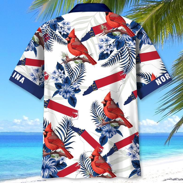 Cardinal North Carolina Proud Hawaiian Shirt for Men, Women, North Carolina Tropical Hawaiian Summer Beach Shirt