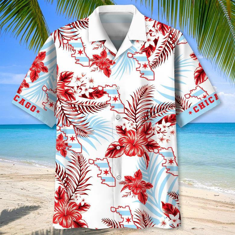 Chicago Proud Hawaiian Shirt for Men, Women, Chicago Tropical Hawaiian Summer Beach Shirt