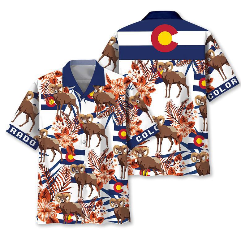 Colorado Proud Hawaiian Shirt for Men, Women, Colorado State Flag Hawaiian Summer Beach Shirt