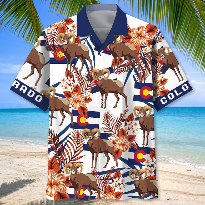 Colorado Proud Hawaiian Shirt for Men, Women, Colorado State Flag Hawaiian Summer Beach Shirt