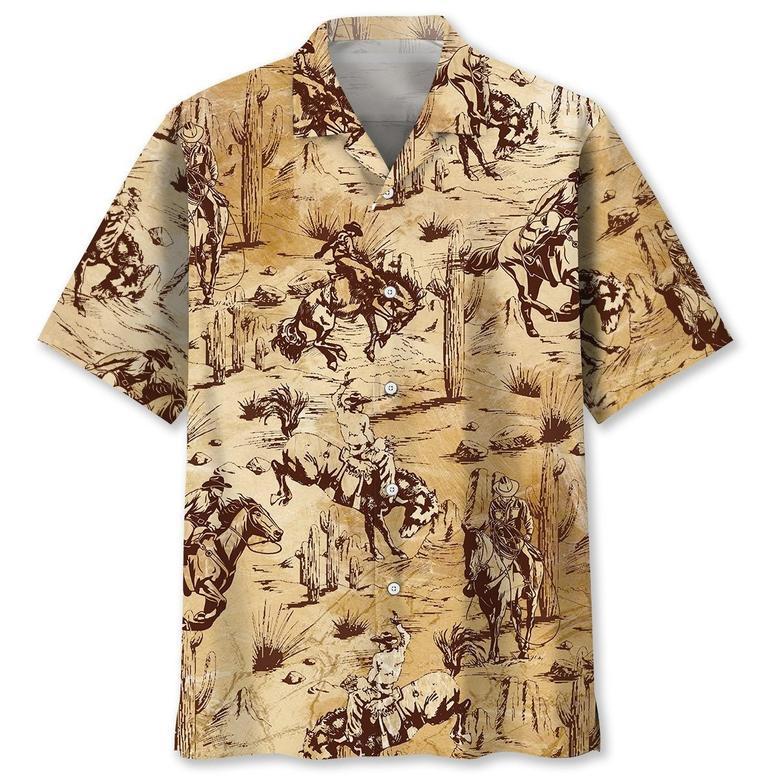 Cowboy Life Vintage Art Hawaiian Shirt for Cowboy Summer Beach Shirt