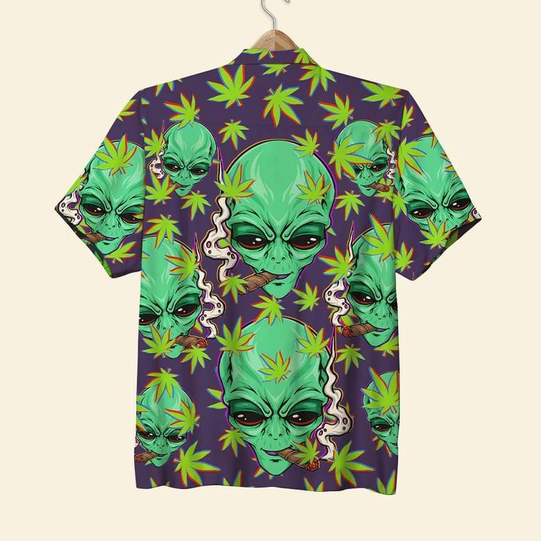 Custom Alien Smoking Canabis Hawaiian Shirt