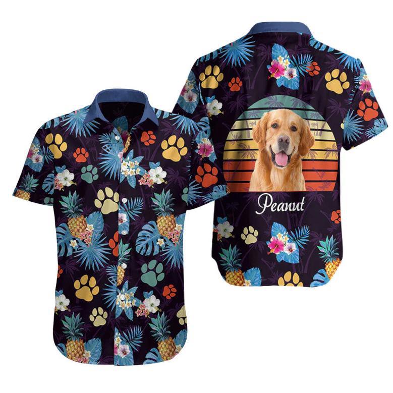 Custom Dog Photo Name Hawaiian Shirts for Dogs and Owners Tropical Shirts for Men Aloha Shirt Outfit