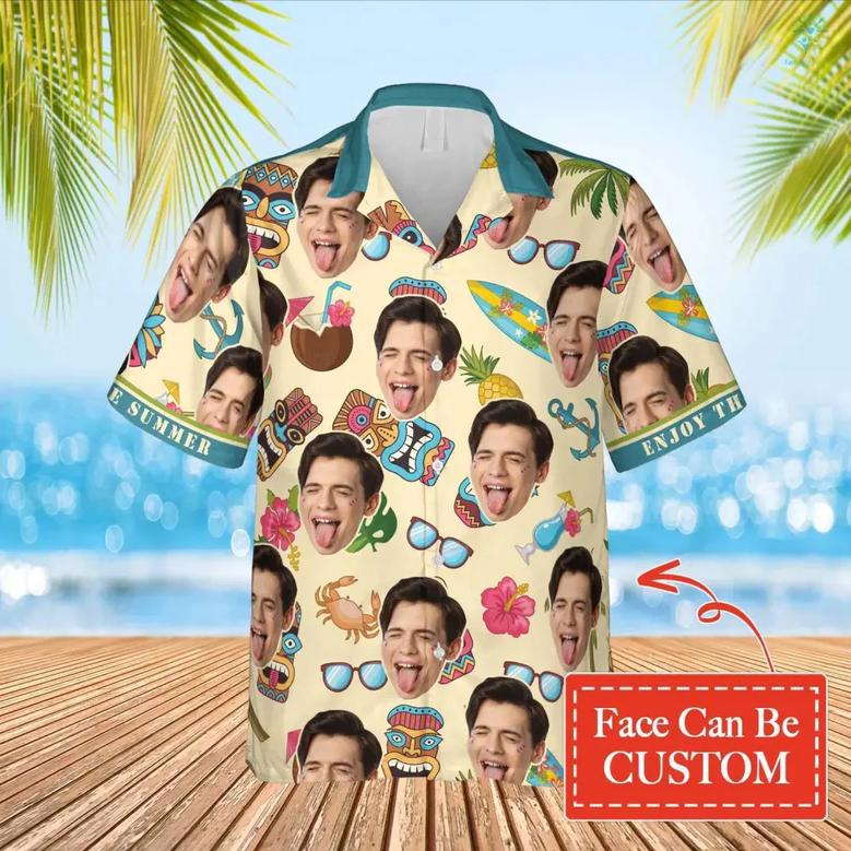 Custom Face Enjoy The Summer Hawaiian Shirt, Personalized Hawaiian Shirt for Men Women, Idea Gift Summer Shirt