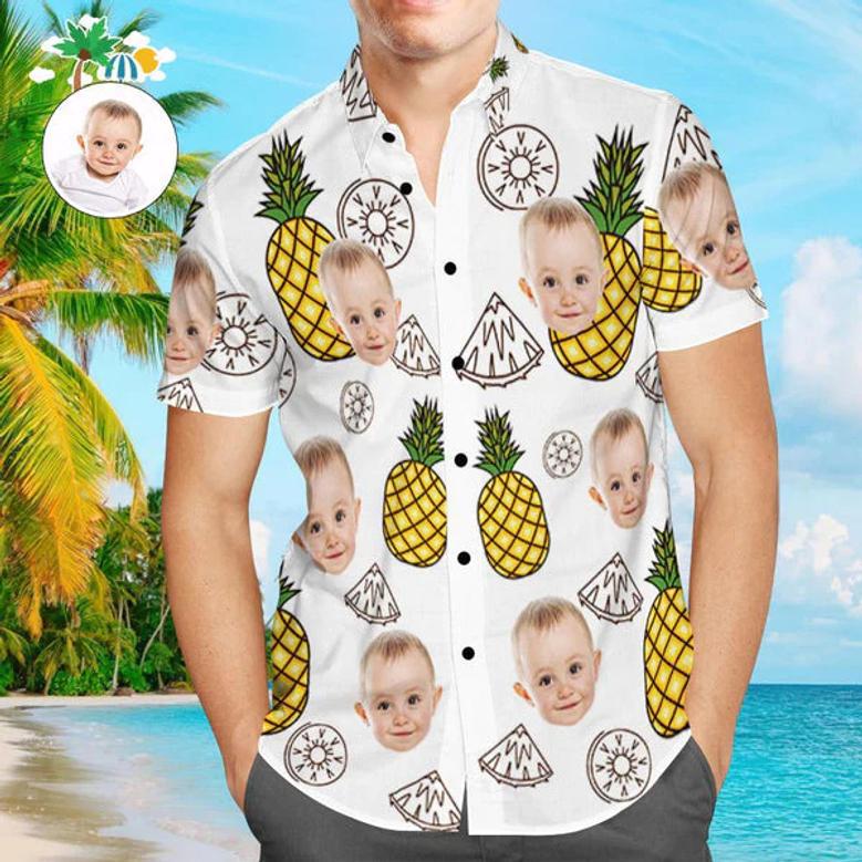 Custom Face Shirt Hawaiian Shirt For Men Funny Pineapple, Funny Baby Hawaiian, Shirt for Dad