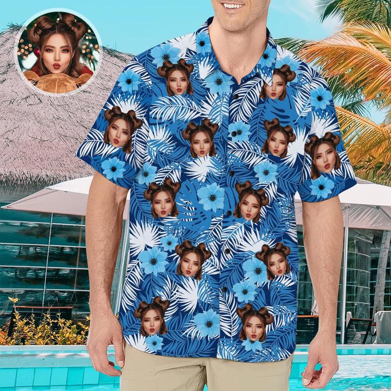 Custom Hawaiian Shirt with Face for Men Personalized Photo Hawaiian Shirts