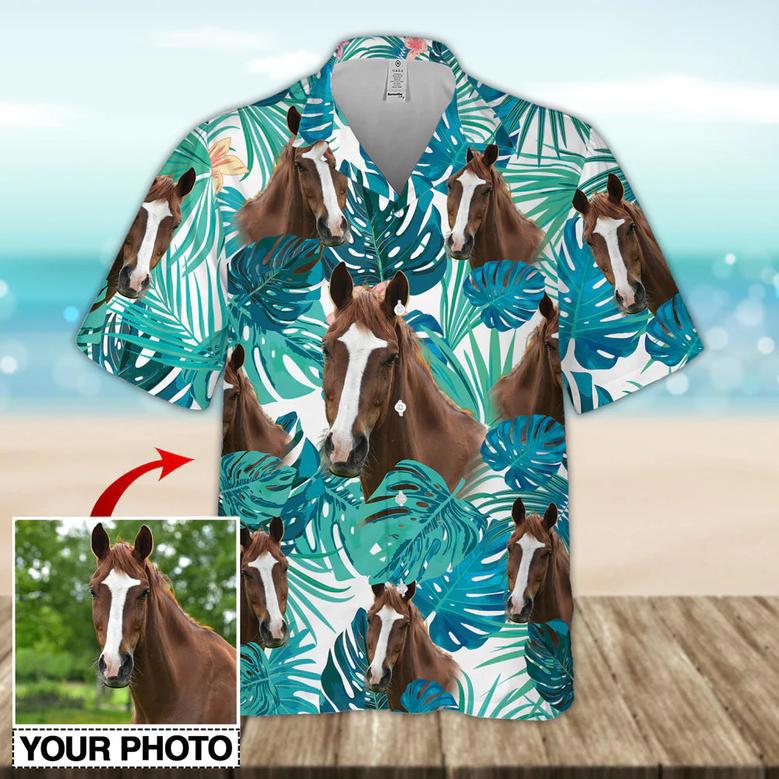 Custom Horse Image Seamless Hawaiian Shirt, Personalized Hawaiian Shirt for Men Women, Shirt for Horse Lover