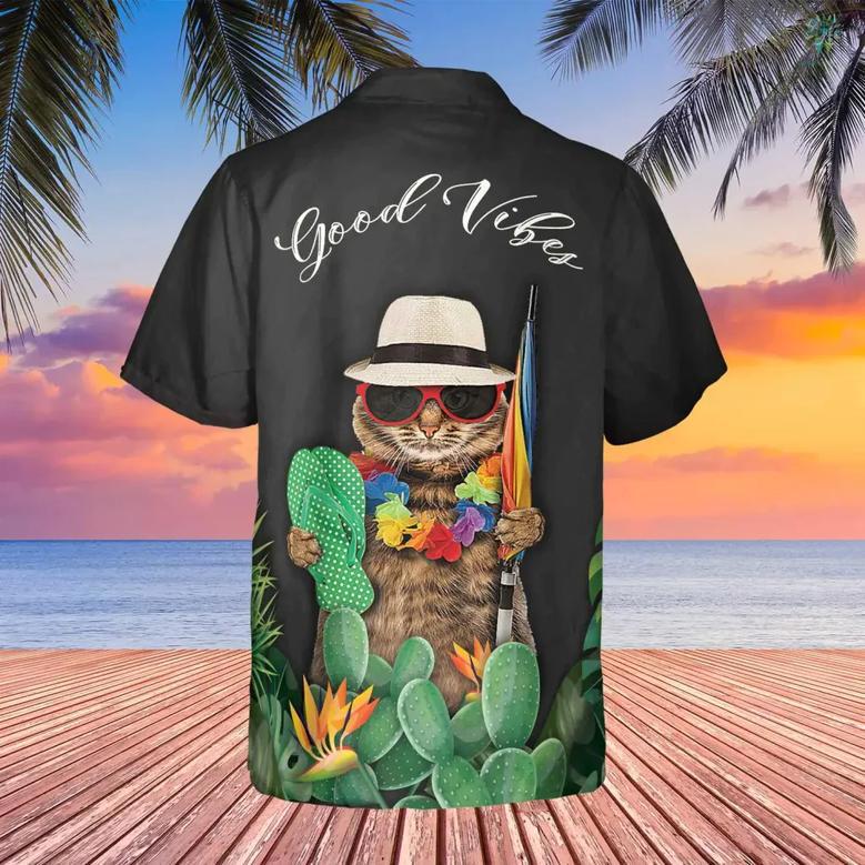 Custom Image Cat Good Vibes Hawaiian Shirt, Hawaiian Shirts for Men Women, Upload Photo Pet Shirt