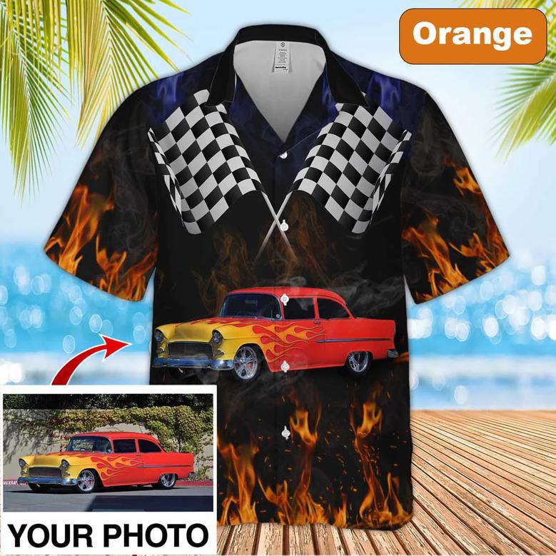 Custom Image Hot Rod Hawaiian Shirt, Car Fire Hawaiian Shirt for Men, Idea Shirt for Summer