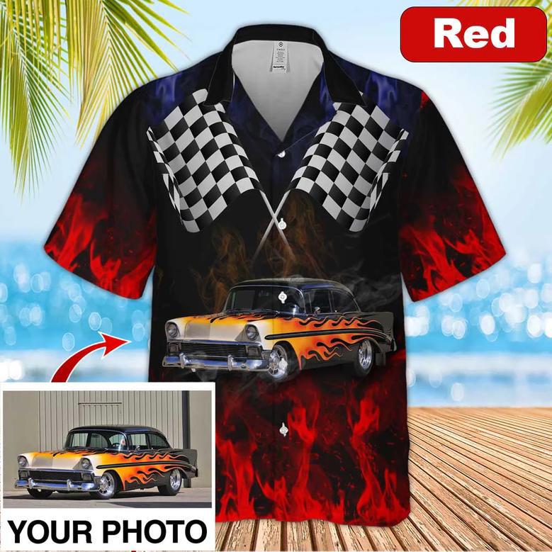 Custom Image Hot Rod Hawaiian Shirt, Car Fire Hawaiian Shirt for Men, Idea Shirt for Summer