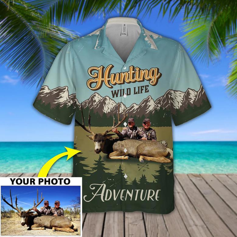 Custom Image Hunting Hawaiian Shirt, Hunting Wild Life Shirt, Hawaiian Shirt for Men