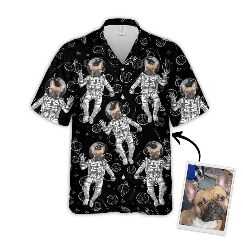 Custom Image Pet Funny Space Pattern Short-Sleeve Hawaiian Shirt, Gift for Dog Lovers