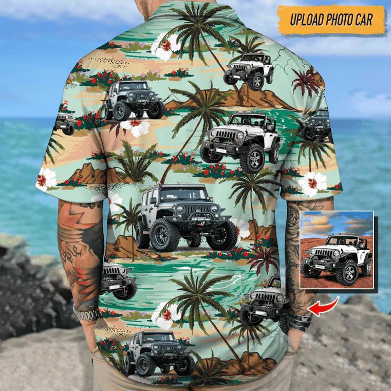 Custom Photo Car Photo Hawaiian Shirt, Summer Gift for Car Lover, Hawaiian shirt for Men, Women