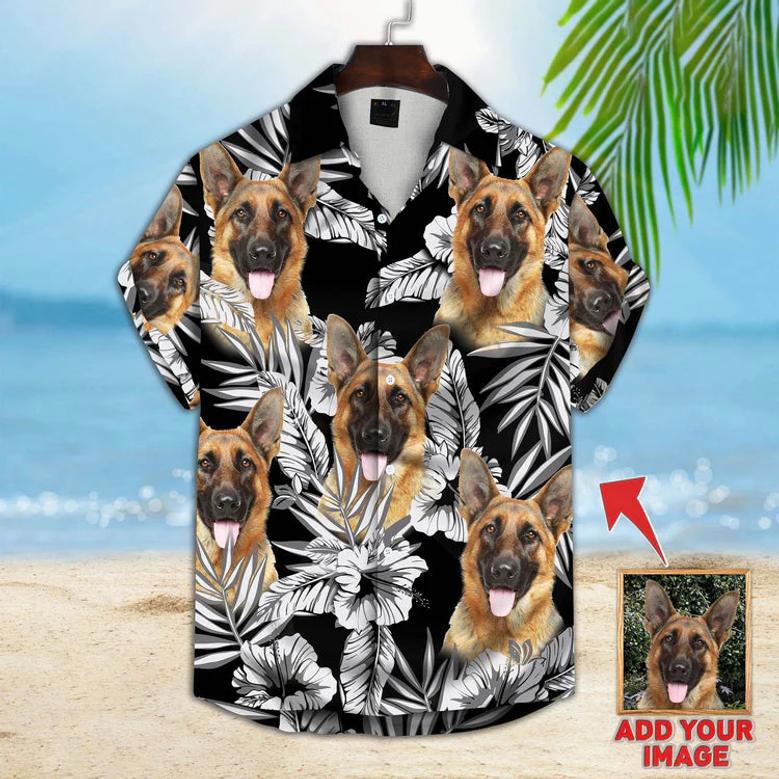 Custom Photo Dog floral Pattern Aloha Hawaiian Shirt, Gift for Dog lovers, Summer Dog Hawaiian shirt For Men, Women