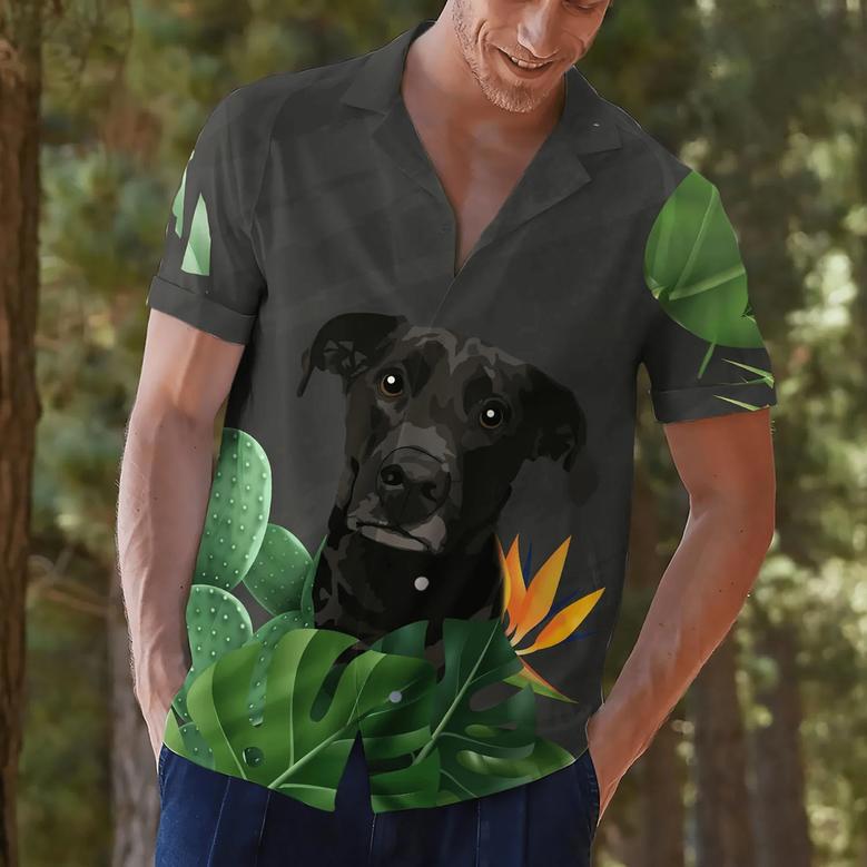 Custom Short Sleeve Hawaiian Shirt with Pet Hand-Painting, Custom Dog Portrait Hawaiian Shirt