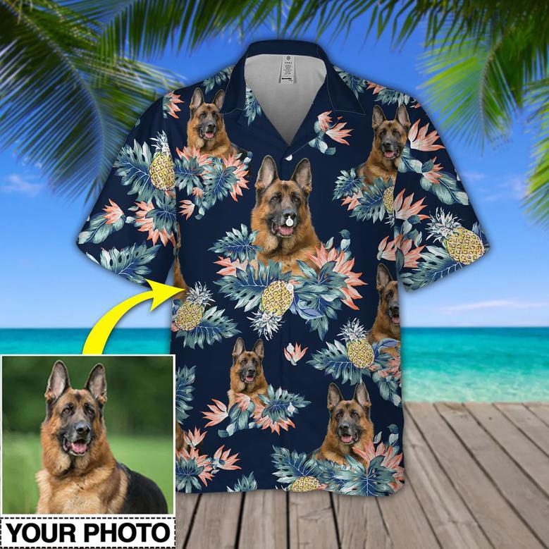 Custom Your Photo Dog Pineapple Hawaiian Shirt, Personalized Hawaiian Shirt for Men Women, Dog Cat Lover Shirt