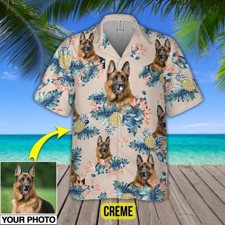 Custom Your Photo Dog Pineapple Hawaiian Shirt, Personalized Hawaiian Shirt for Men Women, Dog Cat Lover Shirt