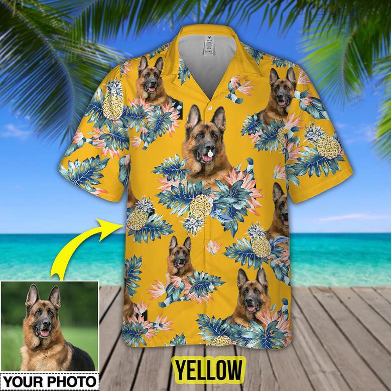 Custom Your Photo Dog Pineapple Hawaiian Shirt, Personalized Hawaiian Shirt for Men Women, Dog Cat Lover Shirt